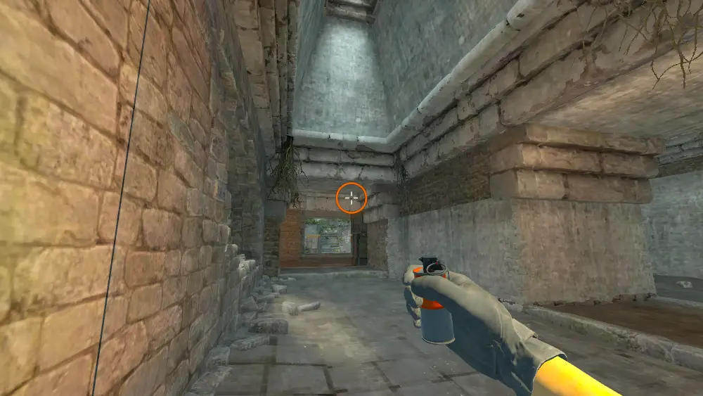 Standing on the A Main spot on Ancient, the aim mark on the point this flash is thrown at.