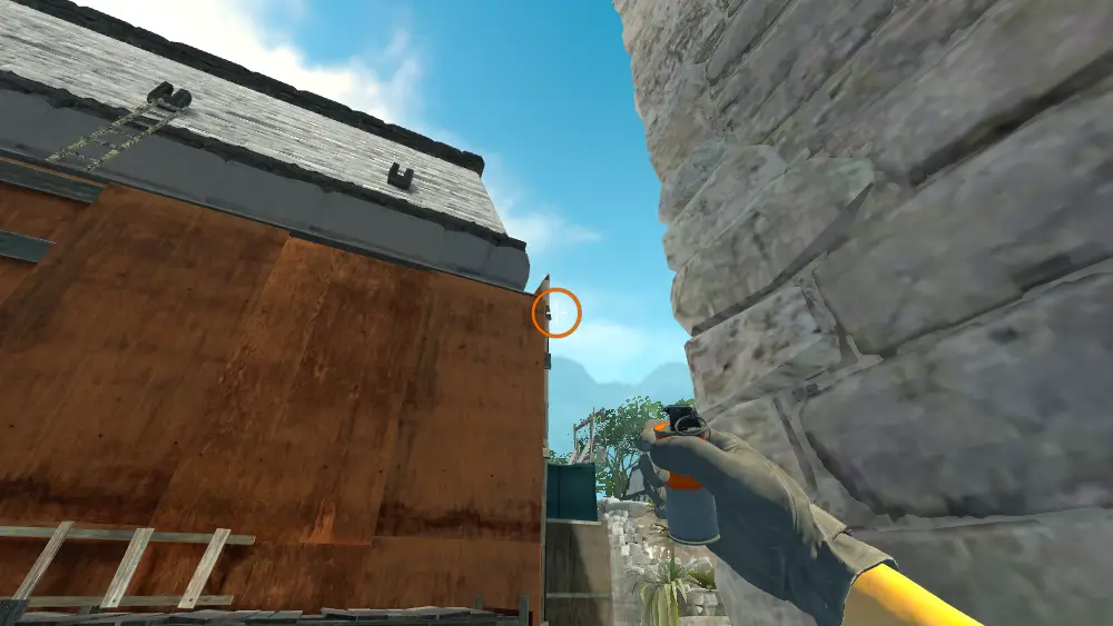Standing on the Catwalk spot on Ancient, the aim mark on the point this smoke is thrown at.