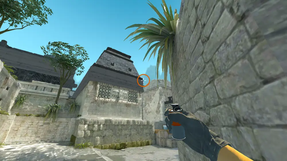 Standing on the Donut spot on Ancient, the aim mark on the point this flash is thrown at.
