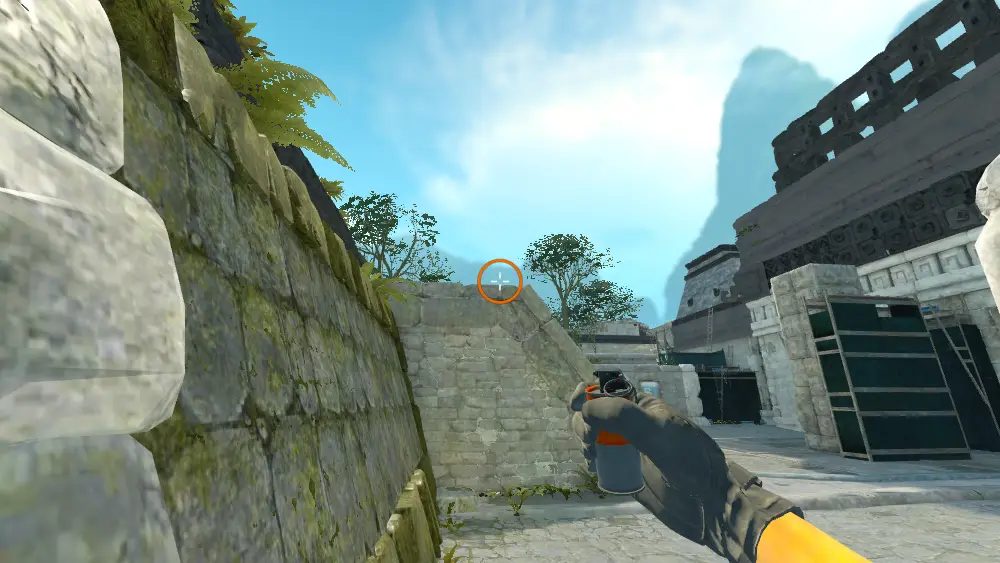 Standing on the Long spot on Ancient, the aim mark on the point this smoke is thrown at.