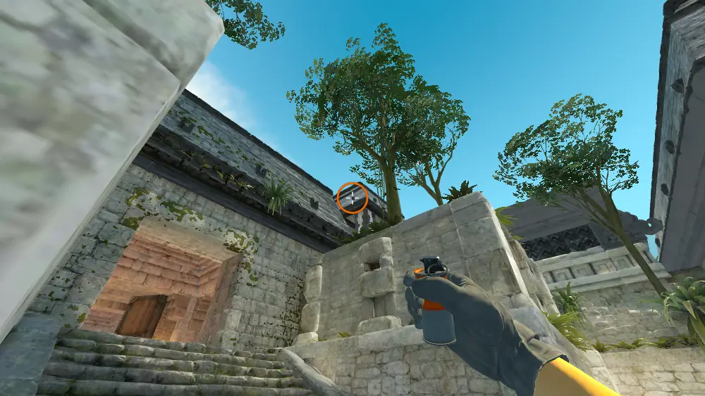 Standing on the Ancient spot on Ancient, the aim mark on the point this smoke is thrown at.
