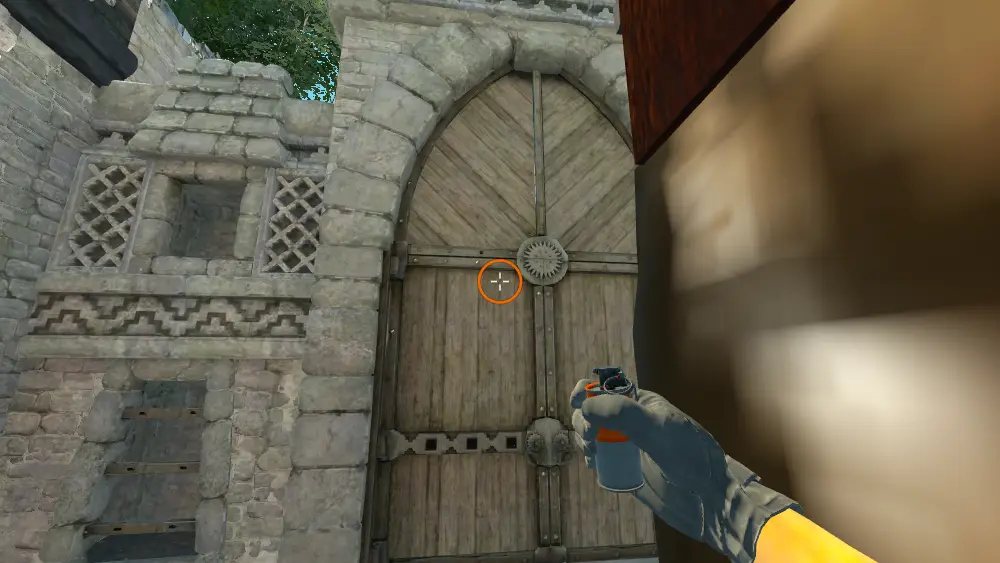 Standing on the Catwalk spot on Ancient, the aim mark on the point this flash is thrown at.