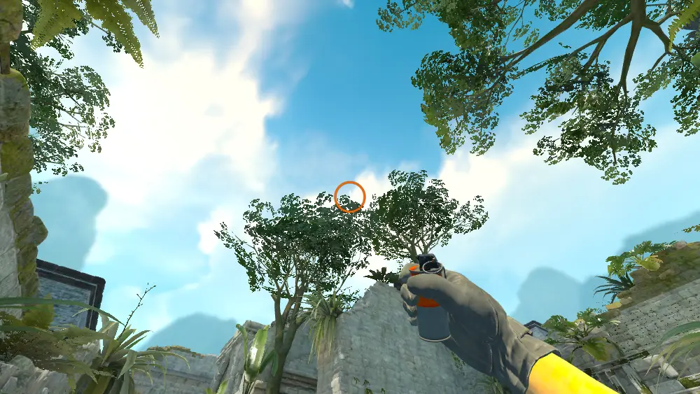Standing on the Ancient spot on Ancient, the aim mark on the point this smoke is thrown at.