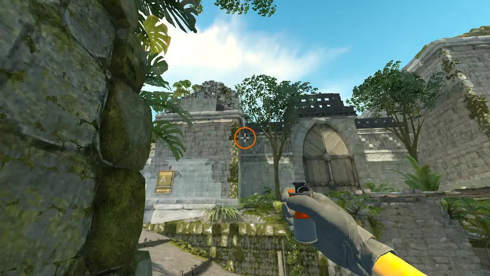 Standing on the Ancient spot on Ancient, the aim mark on the point this flash is thrown at.