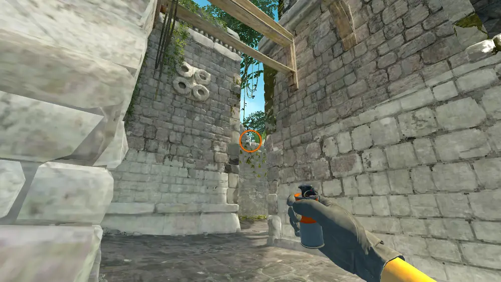 Standing on the Split spot on Ancient, the aim mark on the point this flash is thrown at.