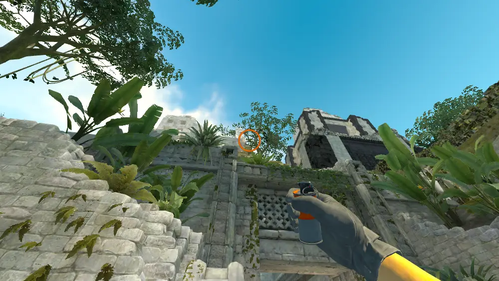 Standing on the Outside A spot on Ancient, the aim mark on the point this smoke is thrown at.