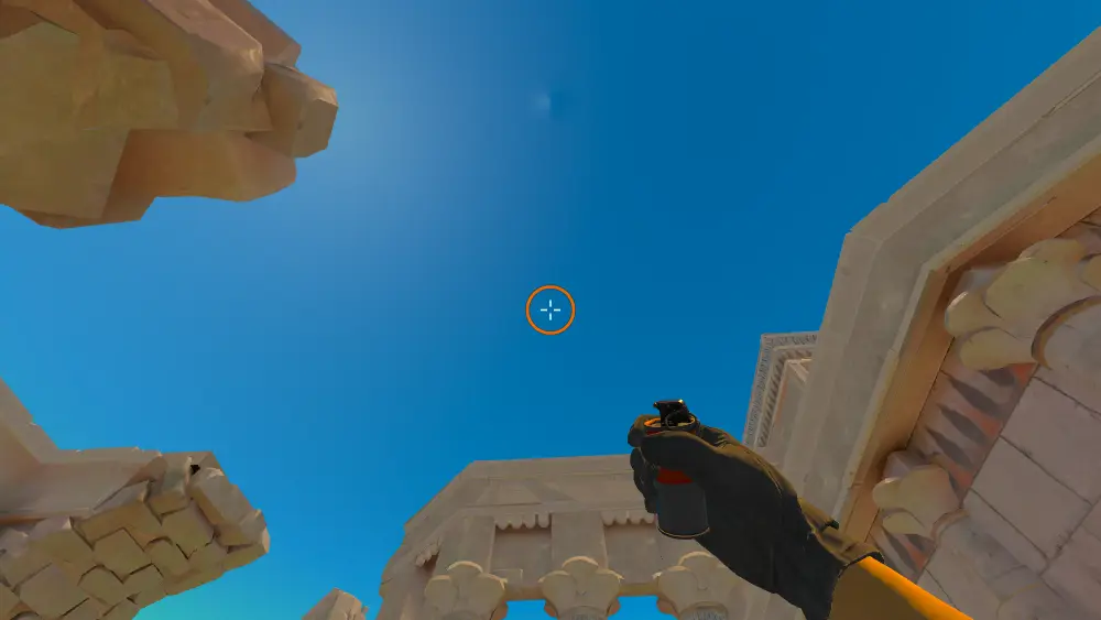 Standing on the Anubis spot on Anubis, the aim mark on the point this smoke is thrown at.