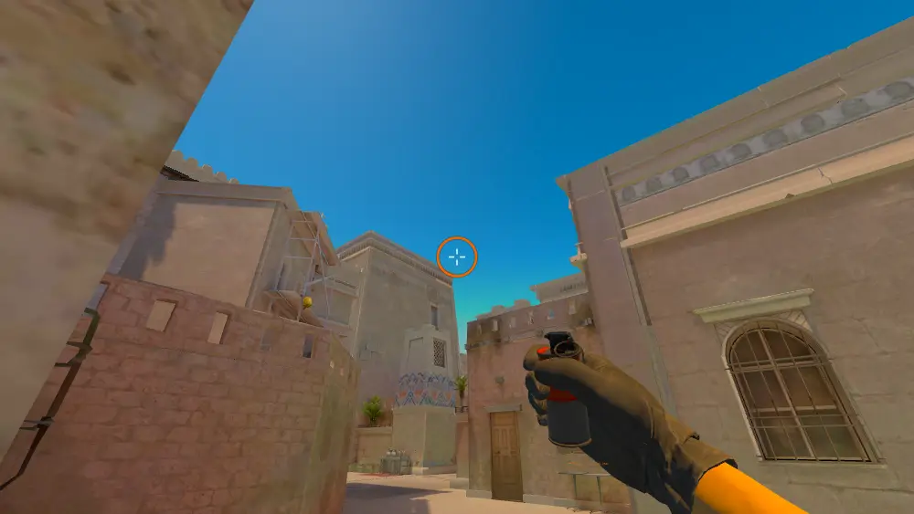 Standing on the Alley spot on Anubis, the aim mark on the point this smoke is thrown at.