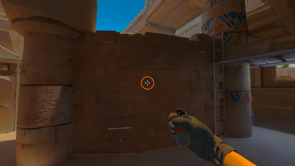 Standing on the Heaven spot on Anubis, the aim mark on the point this smoke is thrown at.