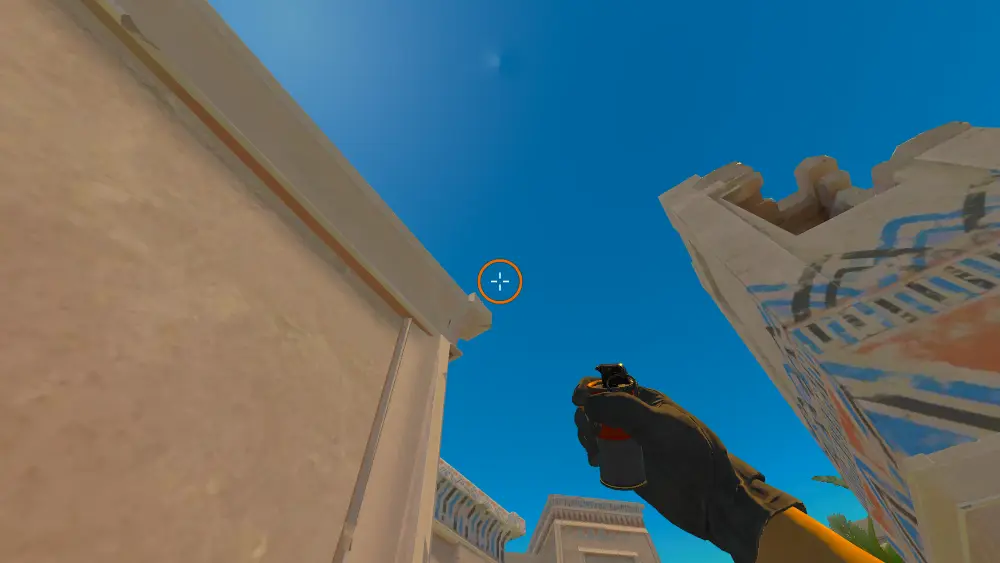 Standing on the Ruins2 spot on Anubis, the aim mark on the point this smoke is thrown at.