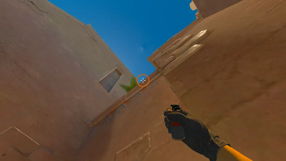Standing on the Water spot on Anubis, the aim mark on the point this smoke is thrown at.