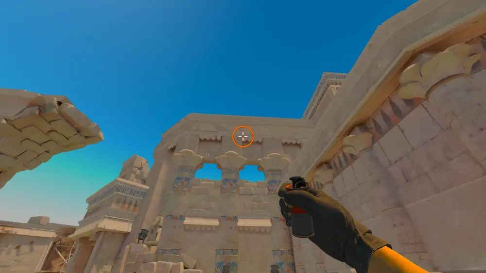 Standing on the Anubis spot on Anubis, the aim mark on the point this smoke is thrown at.
