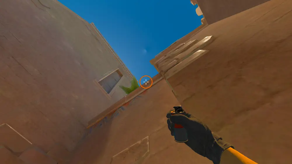 Standing on the Canals spot on Anubis, the aim mark on the point this smoke is thrown at.
