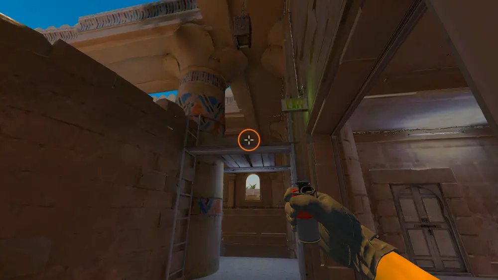 Standing on the Heaven spot on Anubis, the aim mark on the point this flash is thrown at.