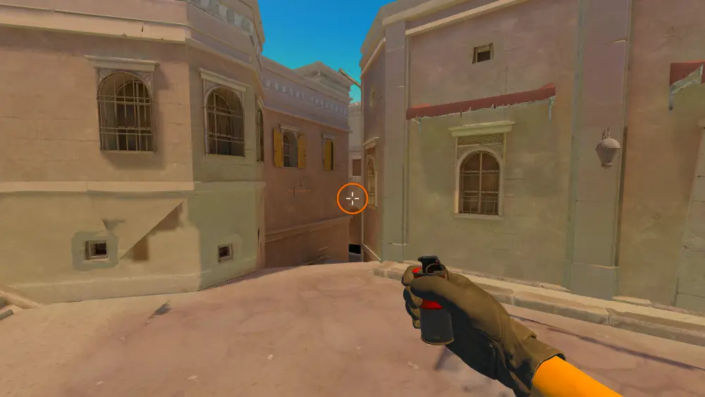 Standing on the Alley spot on Anubis, the aim mark on the point this molotov is thrown at.