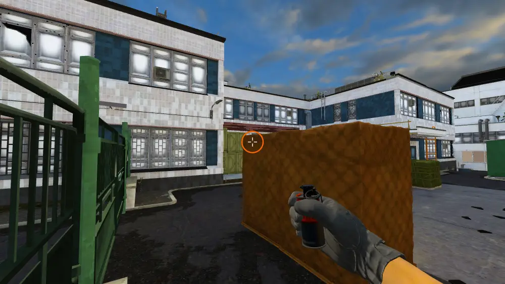 Standing on the Quad spot on Cache, the aim mark on the point this smoke is thrown at.