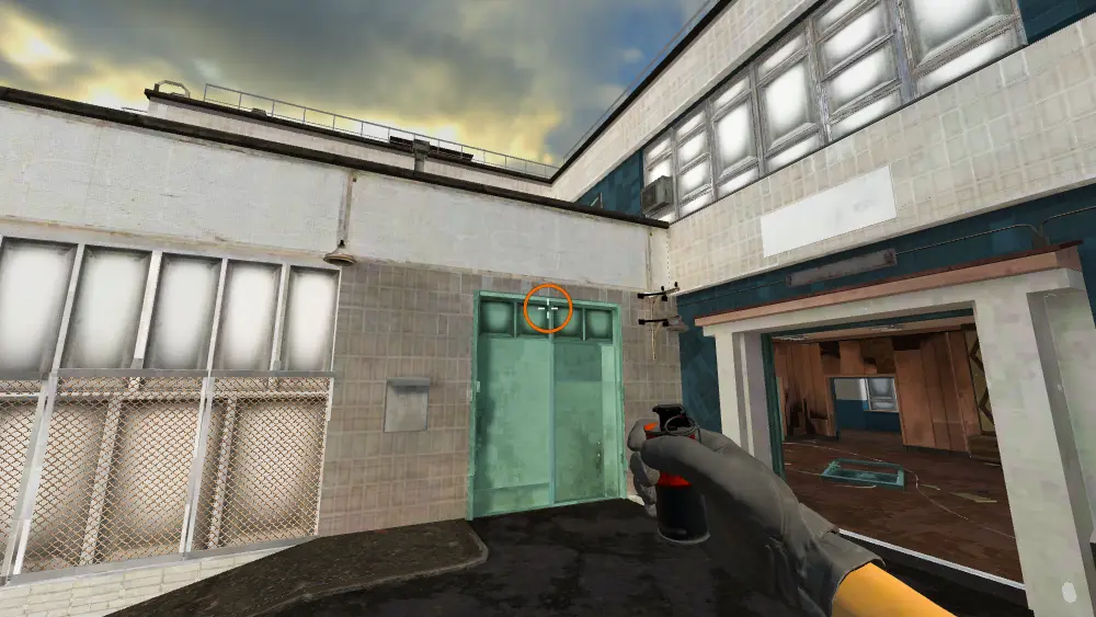 Standing on the Cache spot on Cache, the aim mark on the point this flash is thrown at.