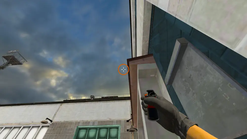 Standing on the Outside Squeaky spot on Cache, the aim mark on the point this smoke is thrown at.