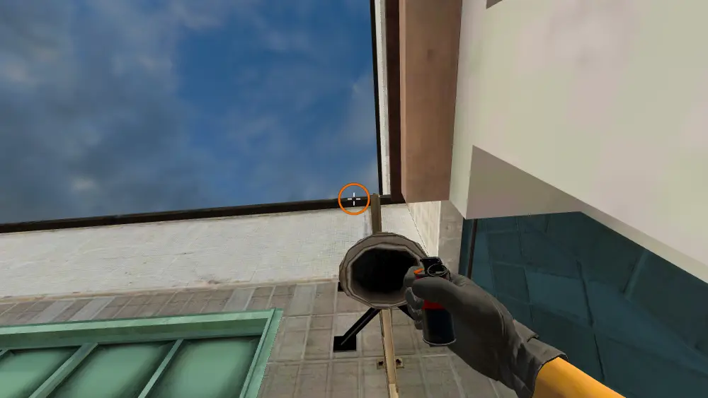 Standing on the A Long spot on Cache, the aim mark on the point this smoke is thrown at.
