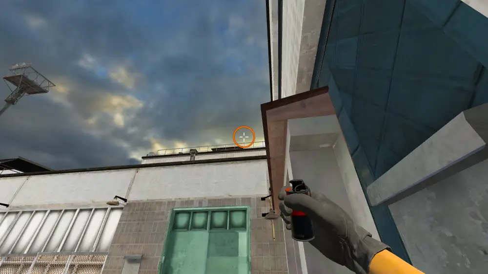Standing on the A Long spot on Cache, the aim mark on the point this smoke is thrown at.