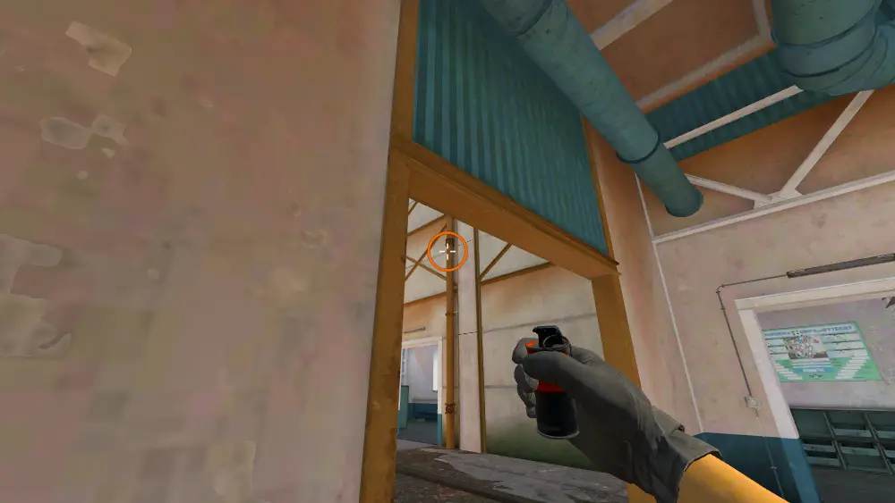 Standing on the B Main spot on Cache, the aim mark on the point this smoke is thrown at.