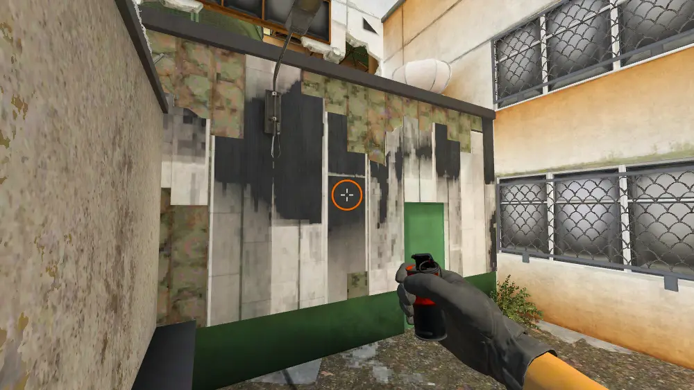Standing on the Sun Room spot on Cache, the aim mark on the point this smoke is thrown at.