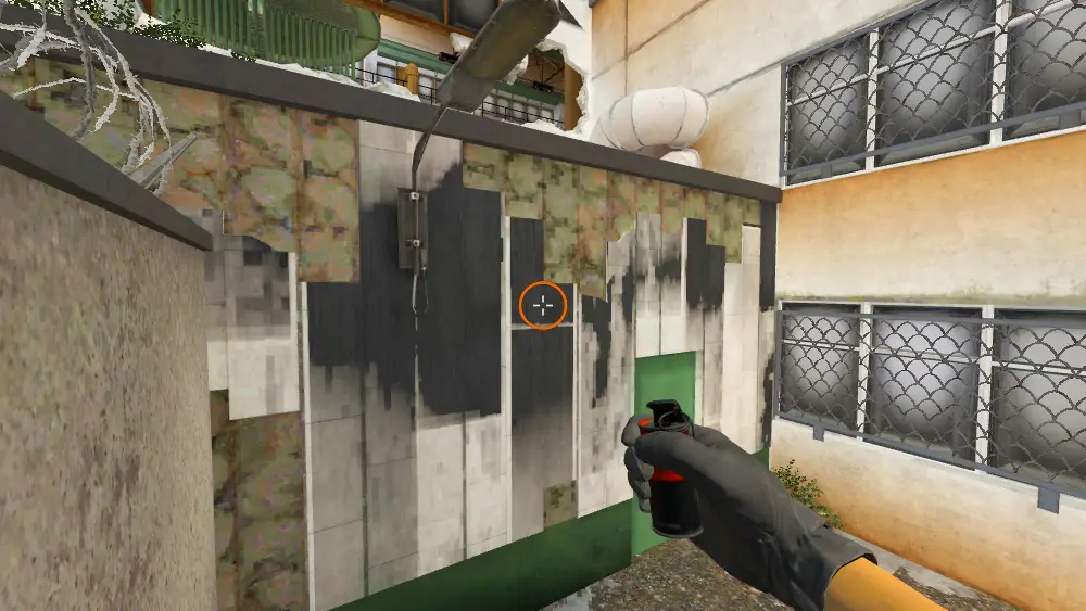 Standing on the Sun Room spot on Cache, the aim mark on the point this smoke is thrown at.