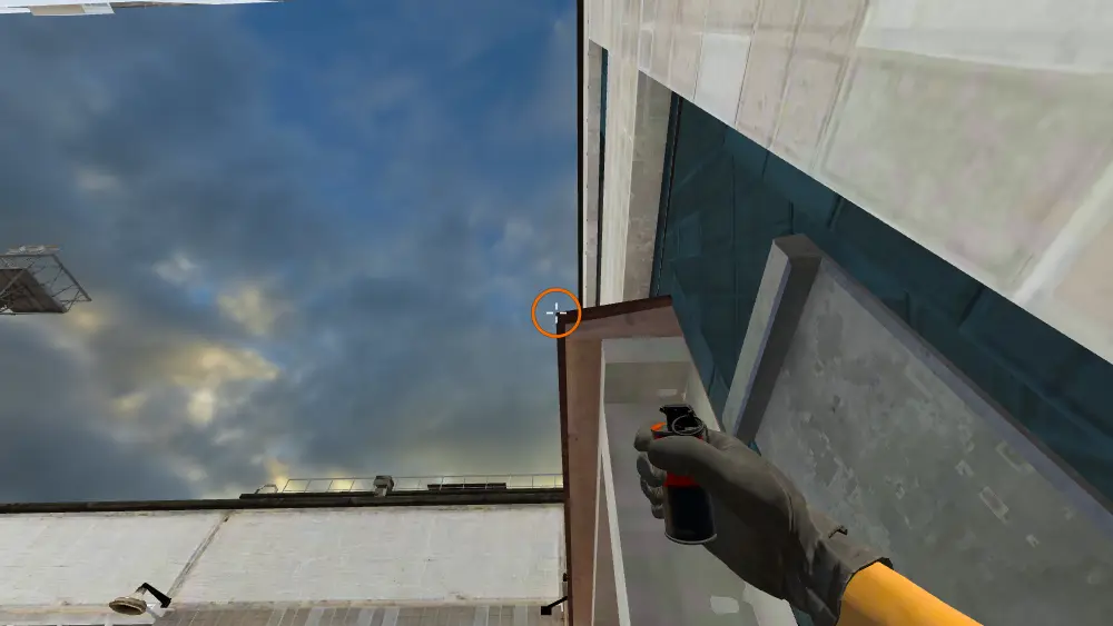 Standing on the Outside Squeaky spot on Cache, the aim mark on the point this smoke is thrown at.