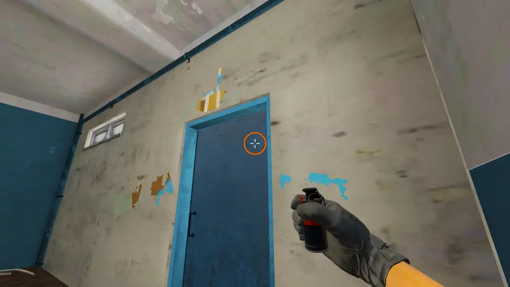 Standing on the Squeaky spot on Cache, the aim mark on the point this smoke is thrown at.