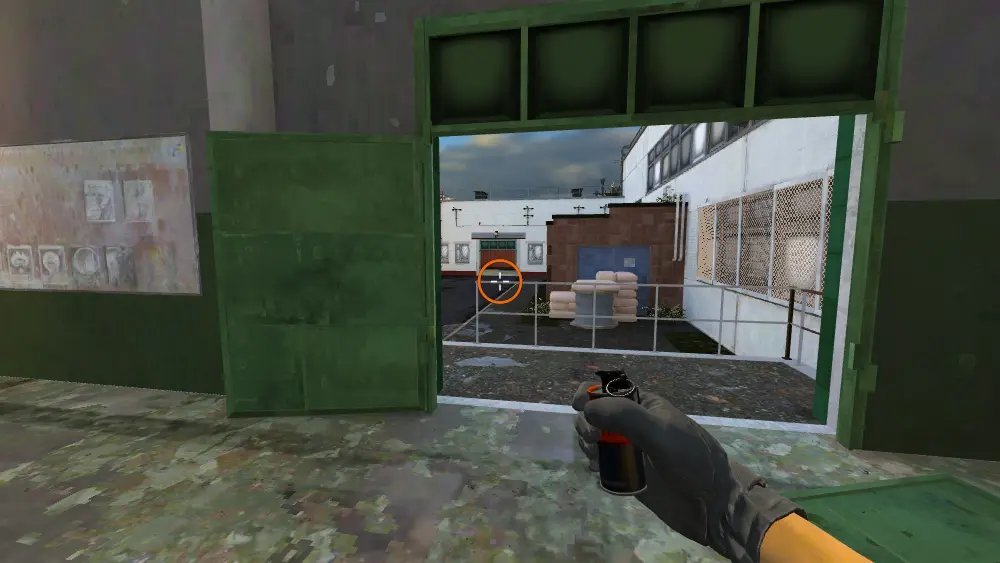 Standing on the Connector spot on Cache, the aim mark on the point this smoke is thrown at.
