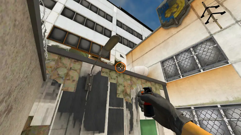 Standing on the Sun Room spot on Cache, the aim mark on the point this smoke is thrown at.