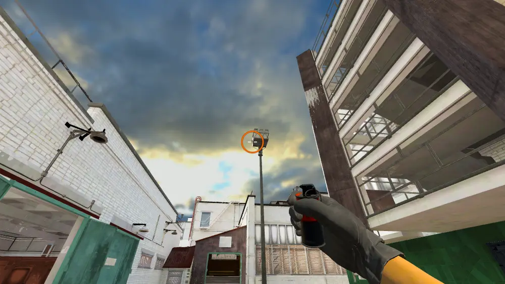Standing on the Truck spot on Cache, the aim mark on the point this smoke is thrown at.