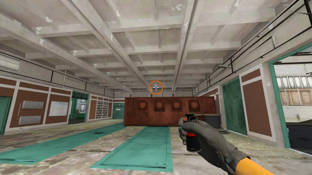 Standing on the Garage spot on Cache, the aim mark on the point this smoke is thrown at.