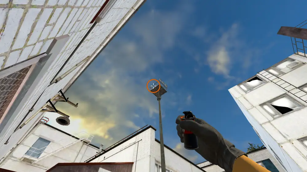 Standing on the Outside A Main spot on Cache, the aim mark on the point this smoke is thrown at.