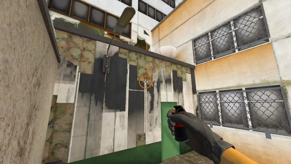 Standing on the Sun Room spot on Cache, the aim mark on the point this molotov is thrown at.