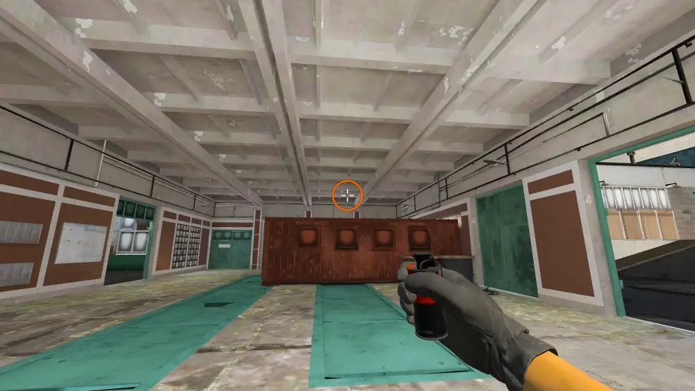 Standing on the Garage spot on Cache, the aim mark on the point this smoke is thrown at.