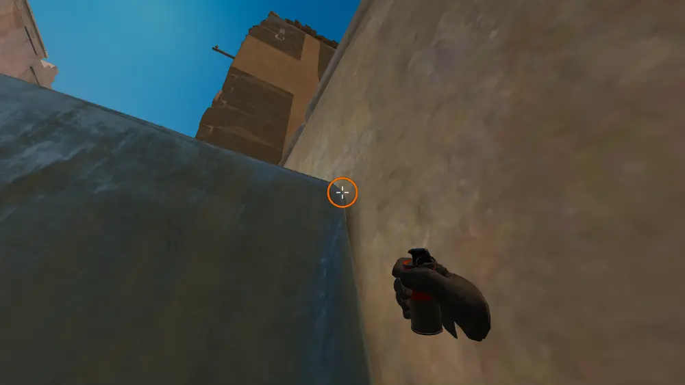 Standing on the Xbox spot on Dust2, the aim mark on the point this flash is thrown at.