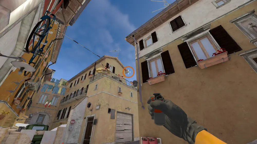 Standing on the Mid spot on Inferno, the aim mark on the point this smoke is thrown at.