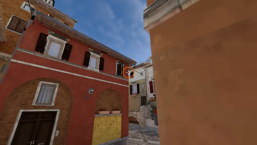 Standing on the Alt Mid spot on Inferno, the aim mark on the point this smoke is thrown at.