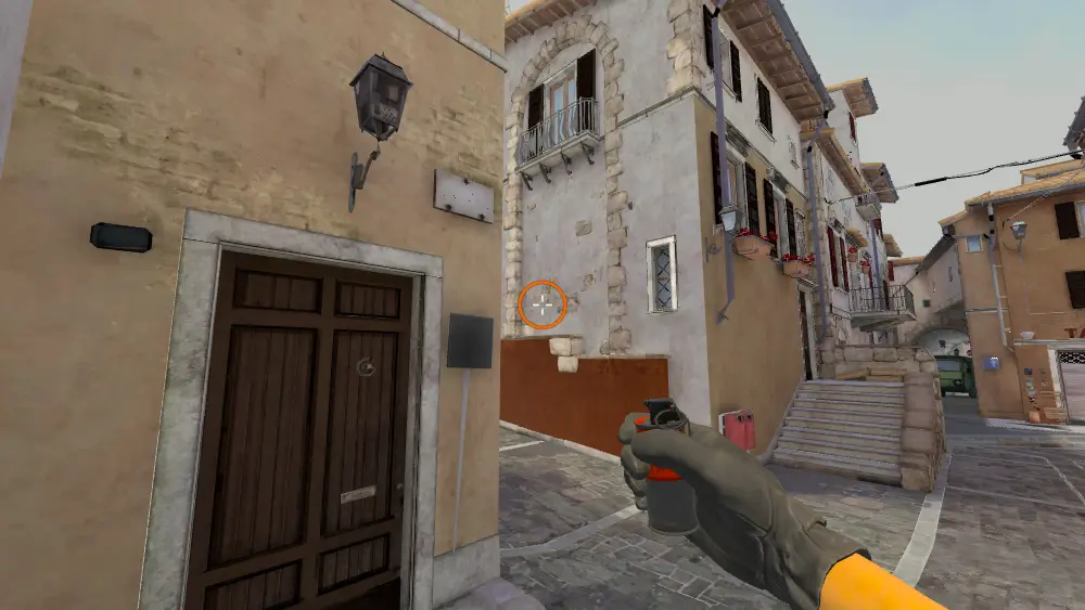 Standing on the Mid spot on Inferno, the aim mark on the point this smoke is thrown at.