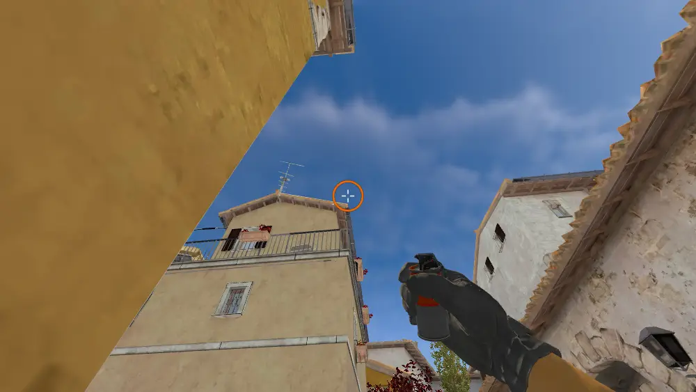 Standing on the Boiler spot on Inferno, the aim mark on the point this smoke is thrown at.