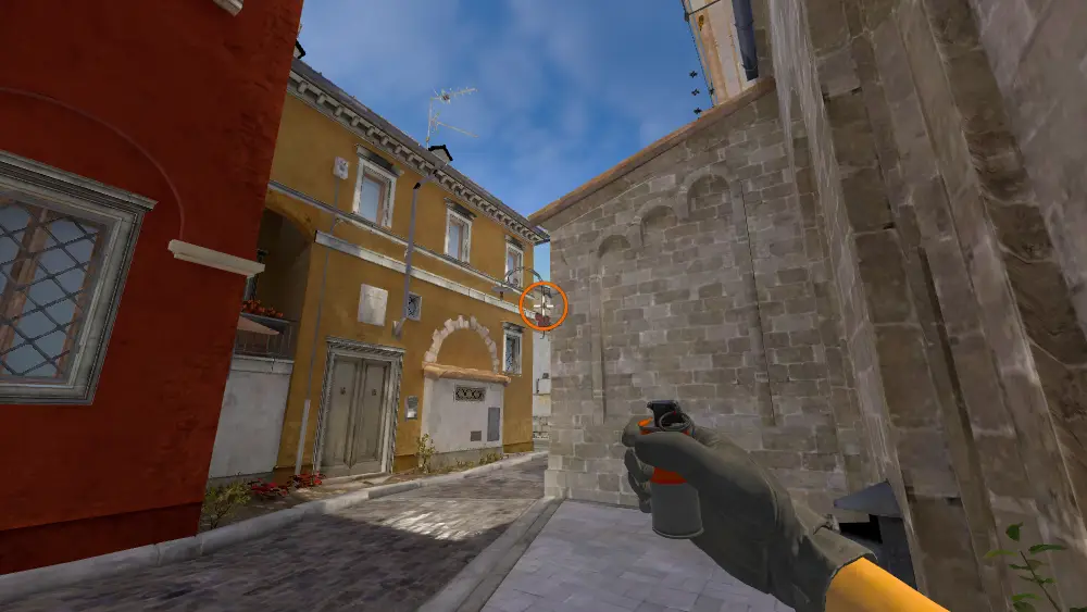 Standing on the Truck spot on Inferno, the aim mark on the point this smoke is thrown at.