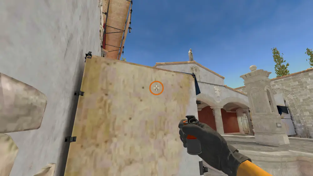 Standing on the 1st Orange spot on Inferno, the aim mark on the point this flash is thrown at.
