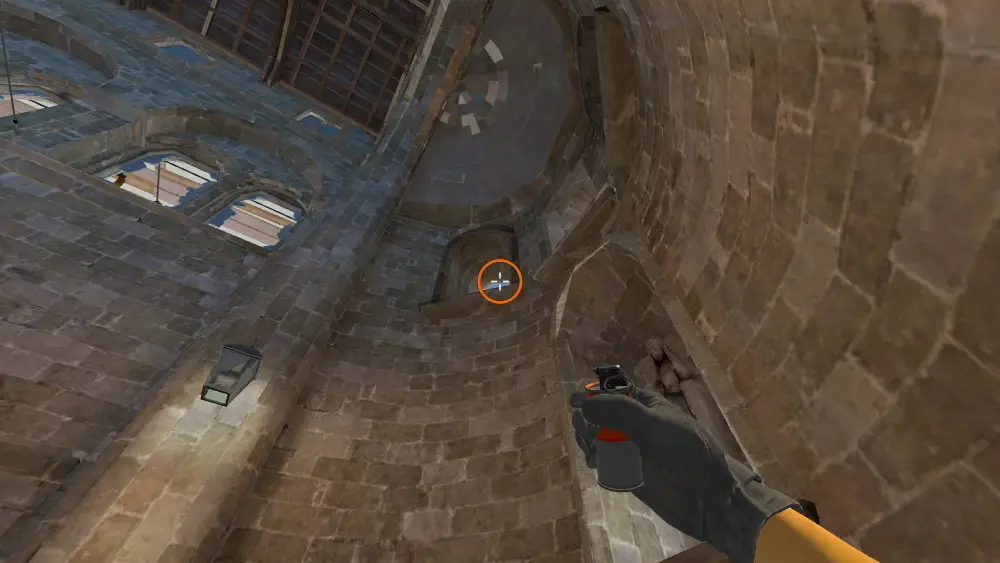 Standing on the Church spot on Inferno, the aim mark on the point this molotov is thrown at.