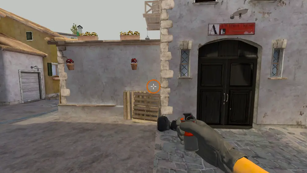 Standing on the A Long spot on Inferno, the aim mark on the point this smoke is thrown at.