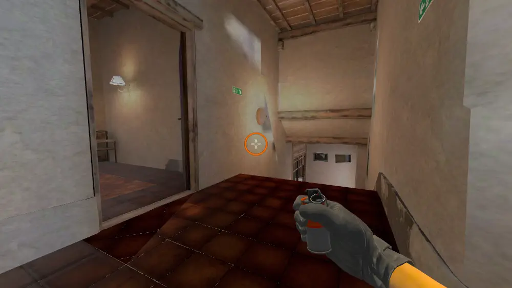 Standing on the Apts spot on Inferno, the aim mark on the point this flash is thrown at.