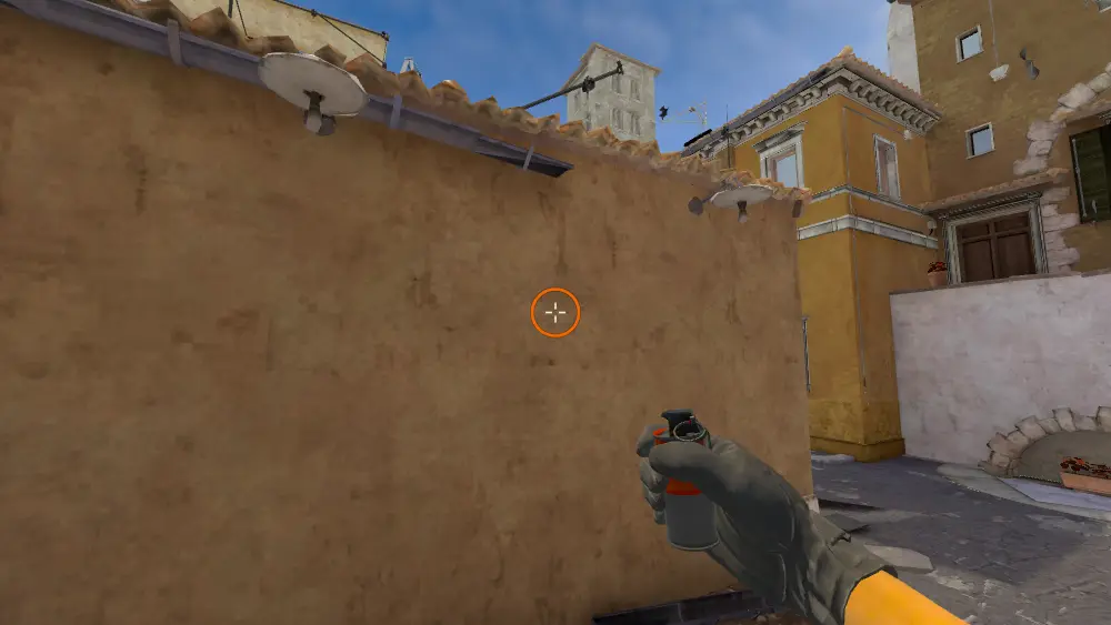 Standing on the Car spot on Inferno, the aim mark on the point this smoke is thrown at.