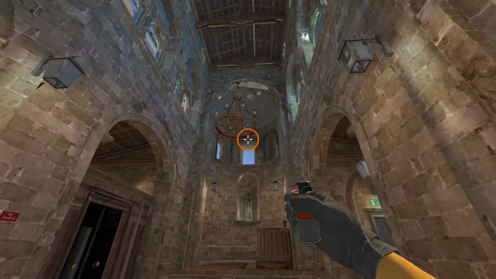 Standing on the Church spot on Inferno, the aim mark on the point this molotov is thrown at.