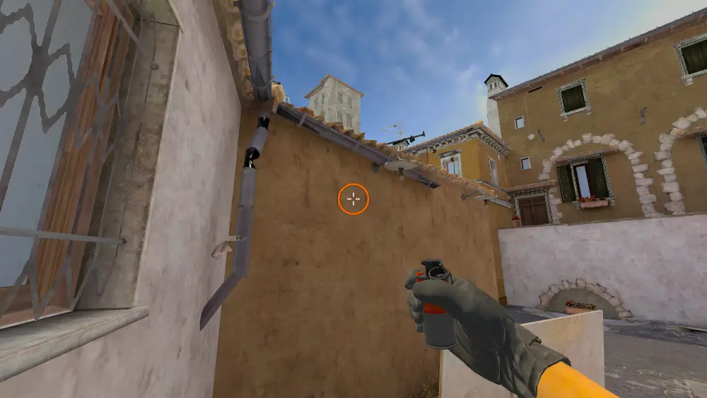 Standing on the Car spot on Inferno, the aim mark on the point this smoke is thrown at.