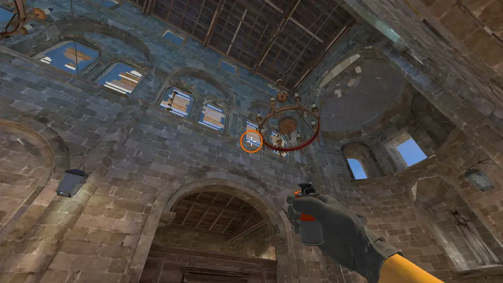Standing on the Church spot on Inferno, the aim mark on the point this smoke is thrown at.